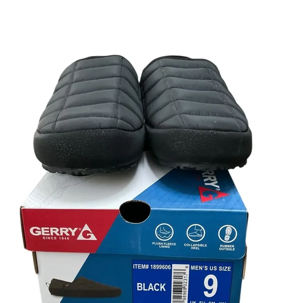 Gerry Men’s Black Quilted Slip-Ons Collapsible Heel Size 9 NEW NIB